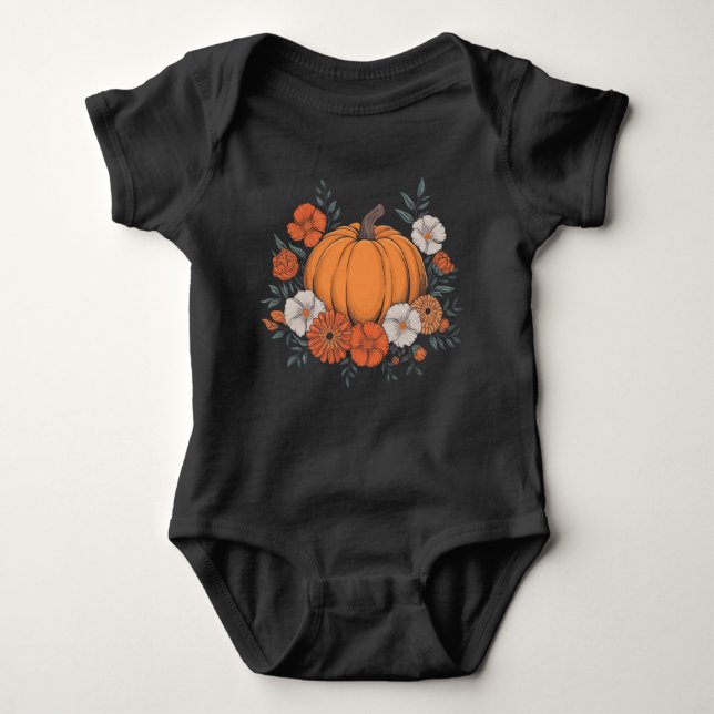 Herbst Vintager Pumpkin Herbst Erntedank Baby Strampler (Vorderseite)