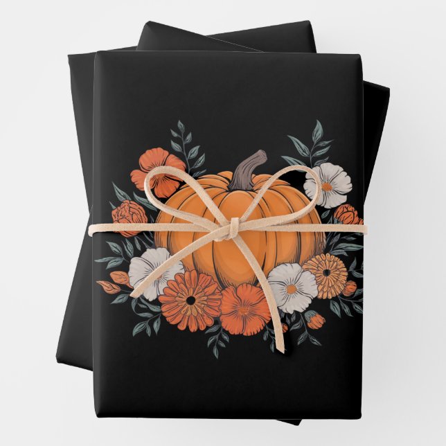 Herbst Vintager Pumpkin Herbst Erntedank Geschenkpapier Set (Beispiel)