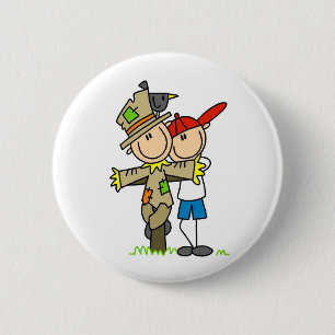 Herbst Vogelscheuche Button