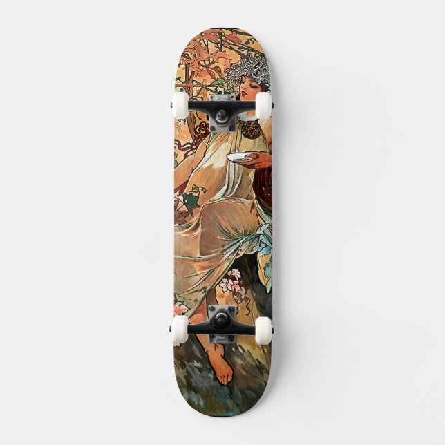 Herbst von Alfons Mucha 1896 Skateboard (Vorderseite)