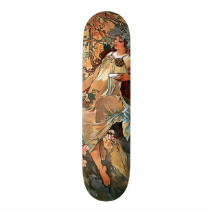 Herbst von Alfons Mucha 1896 Skateboard