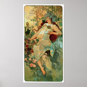 Herbst von Alphonse Mucha ~ Art Nouveau Poster