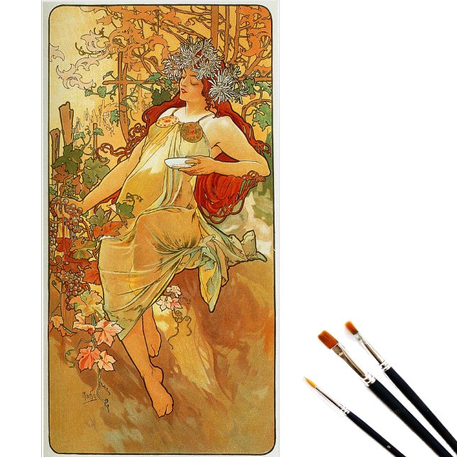 Herbst von Alphonse Mucha Seidenpapier (Von Creator hochgeladen)