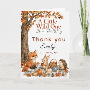 Herbst-Wald-Baby-Party Dankeskarte