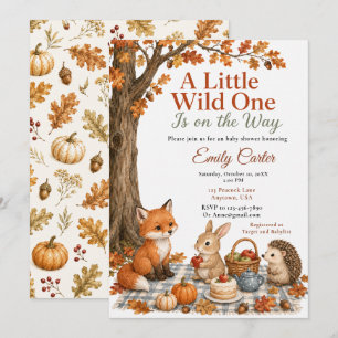 Herbst-Wald-Baby-Party Einladung