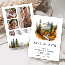 Herbst Wald Berg Foto QR-Code Hochzeit