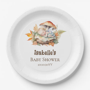 Herbst-Waldfee-Baby-Party Pappteller