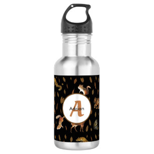 Herbst-Waldtiere Herbst verlässt Monogram-Schule Edelstahlflasche