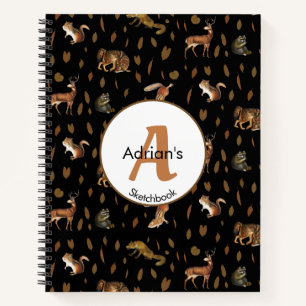 Herbst-Waldtiere Herbstleaves-Sketchbuch Notizbuch