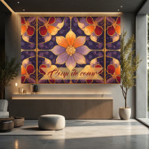 Herbst-Wandkunst Art Nouveau Botanical Herbstfarbe