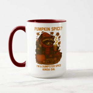 Herbst-Waschbär Lustiger Kürbis-Gewürz-Latte Tasse