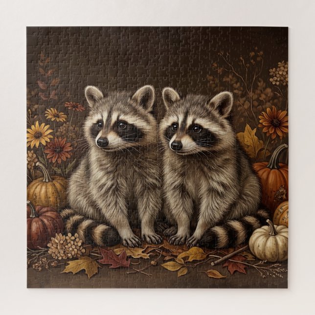 Herbst-Waschbären-Puzzle (Vertikal)