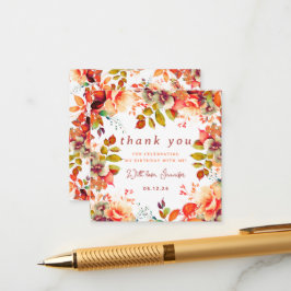 Herbst Wasserfarbe Blumengeburtstag Danke Begleitkarte