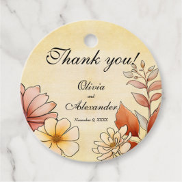 Herbst Wasserfarbe Flora Terracotta Geschenkanhänger