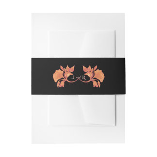 Herbst Wasserfarbe Jugendstil Hochzeit Einladungsbanderole