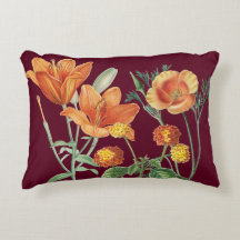 Herbst Wasserfarbe Orange Blumenburgund