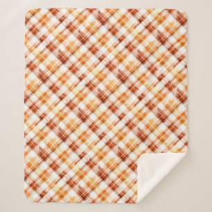 Herbst Wasserfarbe Orange Karomuster Sherpadecke
