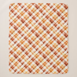 Herbst Wasserfarbe Orangefarbenes Kariertes Muster Sherpadecke