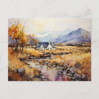 Herbst Wasserfarben-Postkarte aus den schottischen Postkarte