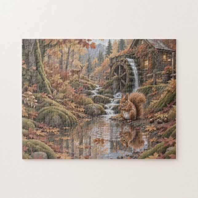 Herbst-Wasserrad Puzzle (Horizontal)