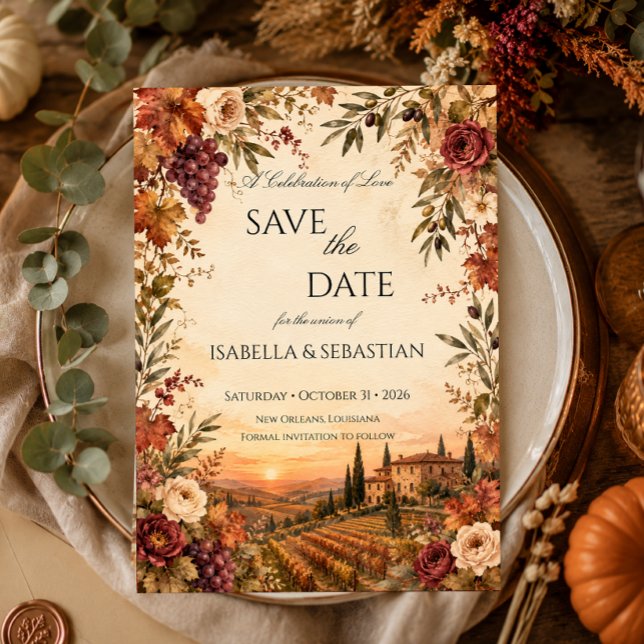 Herbst-Weingut-Hochzeit Save The Date (Von Creator hochgeladen)