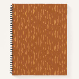 Herbst-Wellentinien-Notizbuch | Braun & Orange Notizbuch