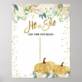 Herbst White Pumpkin Reveal-Vorstandsposter Poster