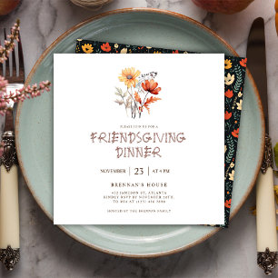Herbst Wildblume Erntedank Friendsgiving-Dinner Einladung