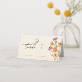 Herbst Wildblume Garden Botanische Hochzeitstisch  Platzkarte