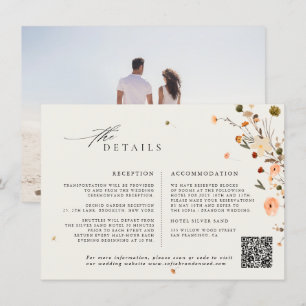 Herbst Wildblume Garden Floral Boho Hochzeit Detai Begleitkarte