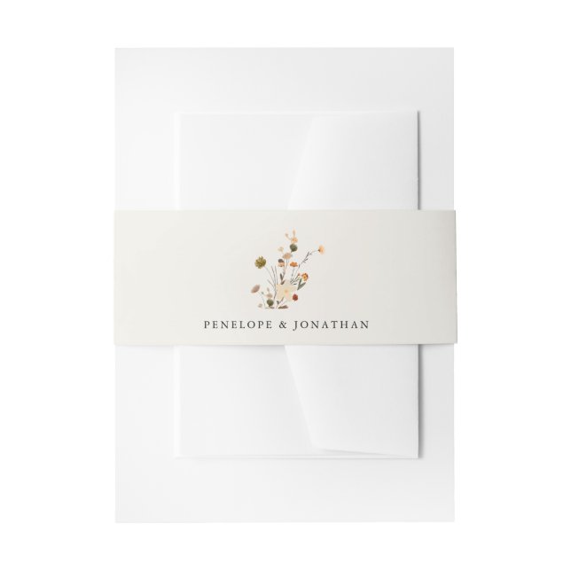 Herbst Wildblume Garden Floral Boho Hochzeit Einladungsbanderole (Vorderseite Beispiel)