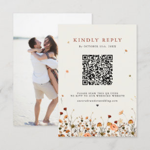 Herbst Wildblume Garden Floral Boho Hochzeit RSVP Karte