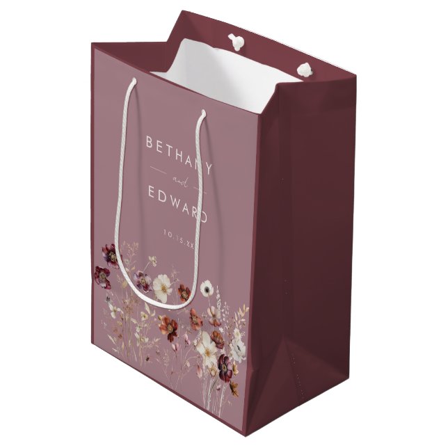 Herbst-Wildblume Mittlere Geschenktüte (Vorderseite Schrägansicht)