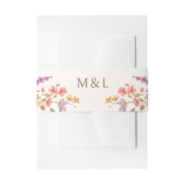 Herbst-Wildblumen Hochzeit Einladungsbanderole