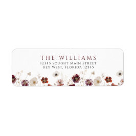 Herbst-Wildblumen-Rücksendeadressen-Aufkleber