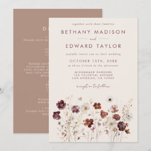 Herbst-Wildblumenfeld - Alles-in-einem-Hochzeit Einladung