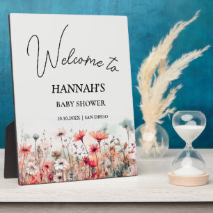 Herbst-Wildblumenfeld-Baby-Shower-Willkommen Fotoplatte