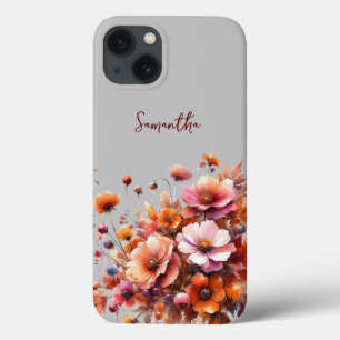 Herbst Wilde Blume Braun Rose Personalisierter Nam Case-Mate iPhone Hülle
