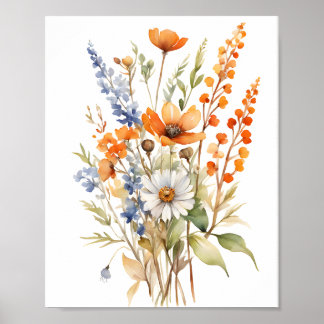 Herbst Wilde Blume, warme Herbstdümpel Poster