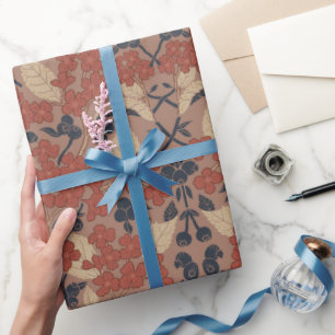 Herbst-William-Morris-Stil-Muster Geschenkpapier