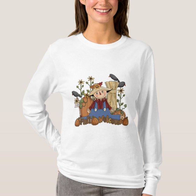 "Herbst willkommen" Herbstspur lange Schlange T-Shirt (Vorderseite)