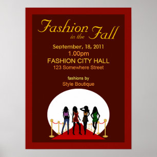 Herbst Winter Fashion Designer Red Posters anzeige Poster
