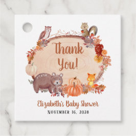 Herbst Woodland Animals Kinderdusche Danke Geschenkanhänger