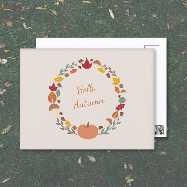 Herbst-Wreath-Postkarte Postkarte (Fall Wreath Postcard)