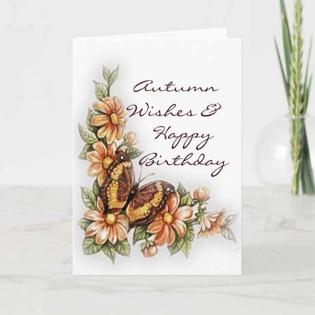 Herbst wünscht Grußkarte zum Geburtstag Karte (Vorderseite)