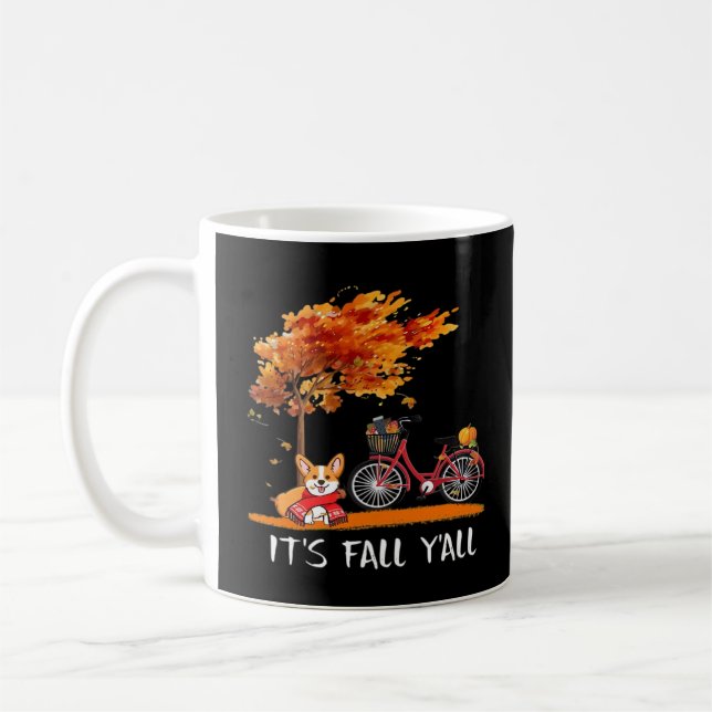 Herbst Y’all Cardigan Dog Autumn Design Funny G Kaffeetasse (Links)