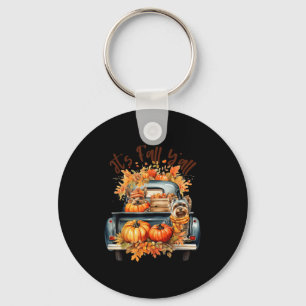 Herbst Y’all Yorkie Dogs Pumpkins Lkw Herbst Schlüsselanhänger