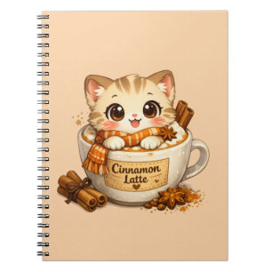 Herbst-Zimt-Latte-Kitty Notizblock