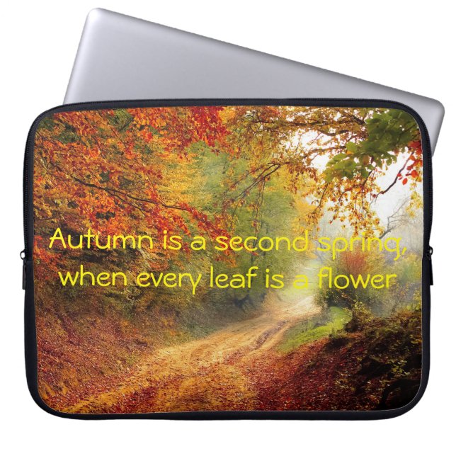 Herbst-Zitat Laptopschutzhülle (Vorderseite)