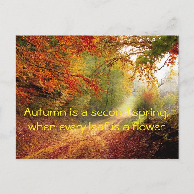 Herbst-Zitat Postkarte (Vorderseite)